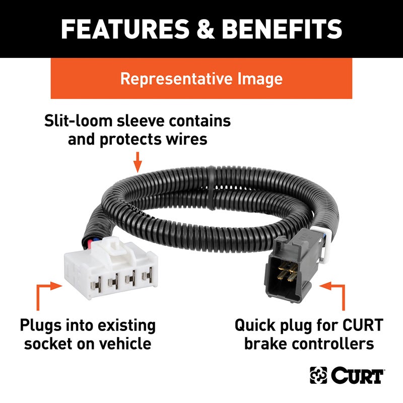 CURT 51458 Quick Plug Electric Trailer Brake Controller Wiring Harness, Fits Select Ram 1500, Classic, 2500, 3500, 4500, 5500 - Image 2